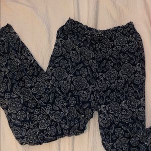 Abercrombie flowy blue and white wide leg pants